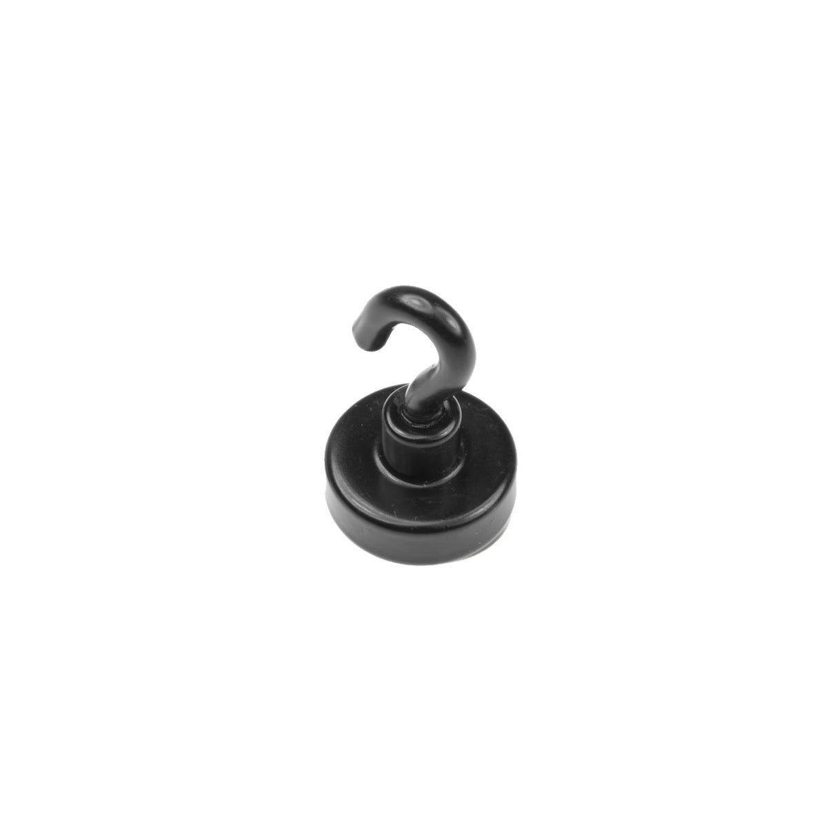 Potmagnet med krok, Svart Ø20 mm