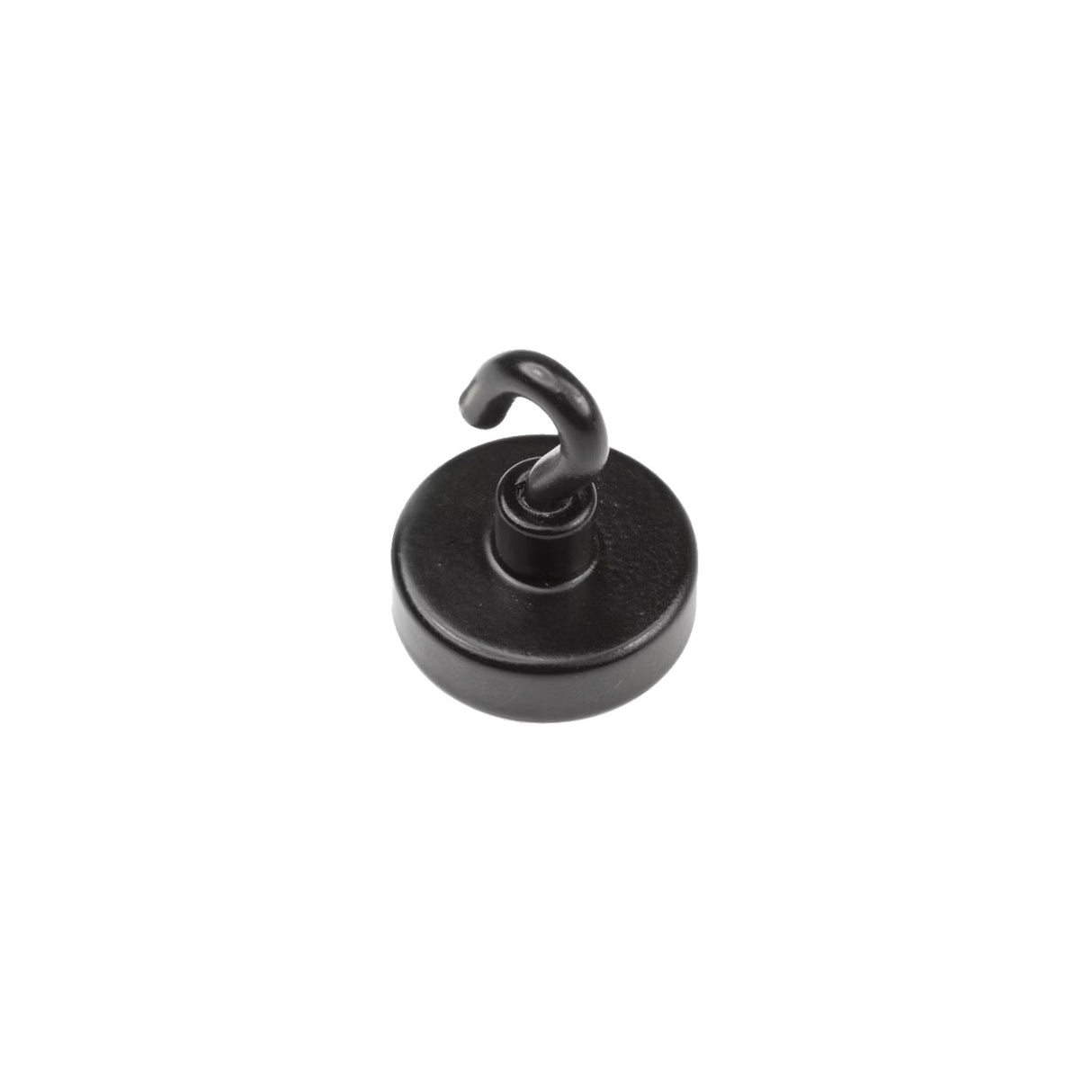 Potmagnet med krok, Svart Ø25 mm
