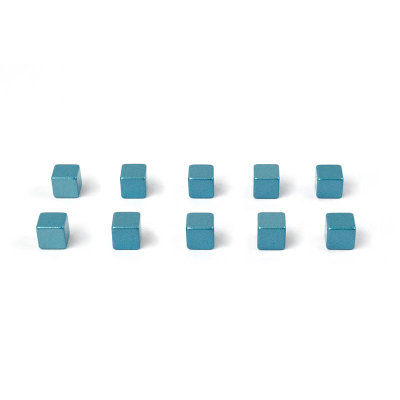 Fargede kraftmagneter 5x5x5 mm, 10-paks SKYBLUE