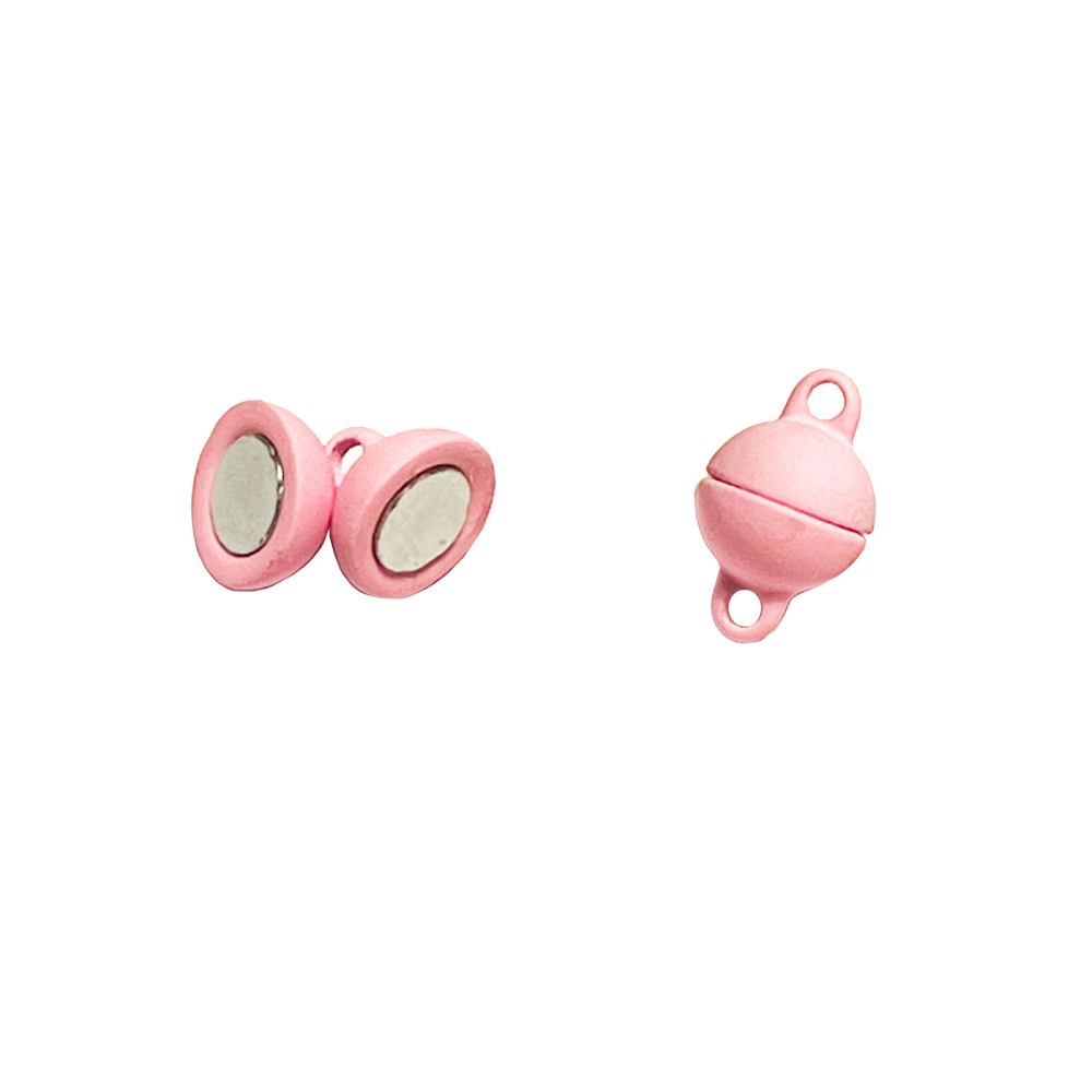 Magnetisk lås for smykker Ø8 mm., rosa (liten)