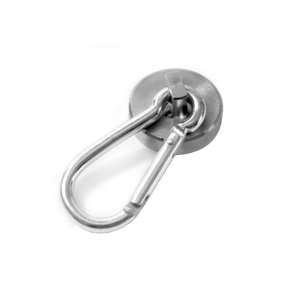 Potmagnet med karabinkrok, Ø25 mm