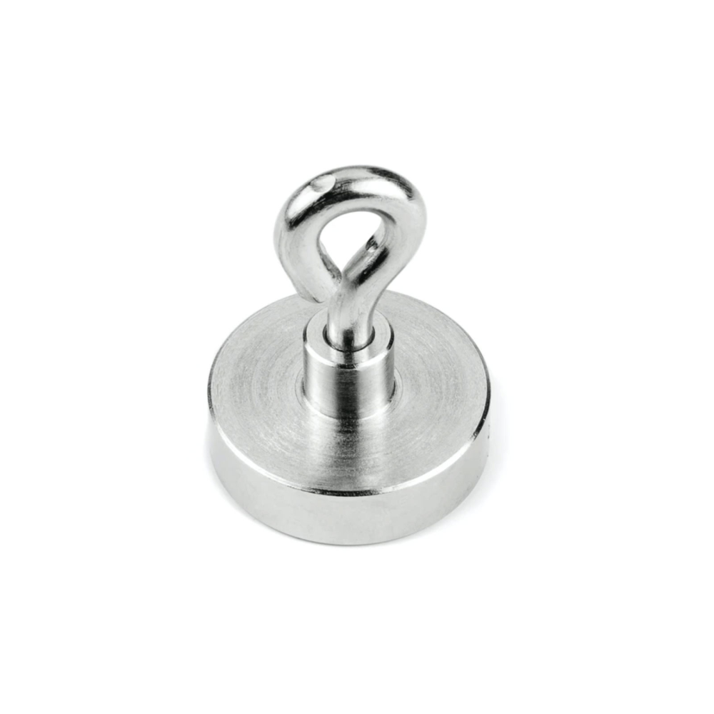 Magnet med øyekrok, Ø25 mm.