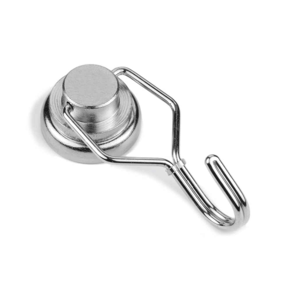 Grytemagnet med krok, Ø25 mm. (roterende krok)