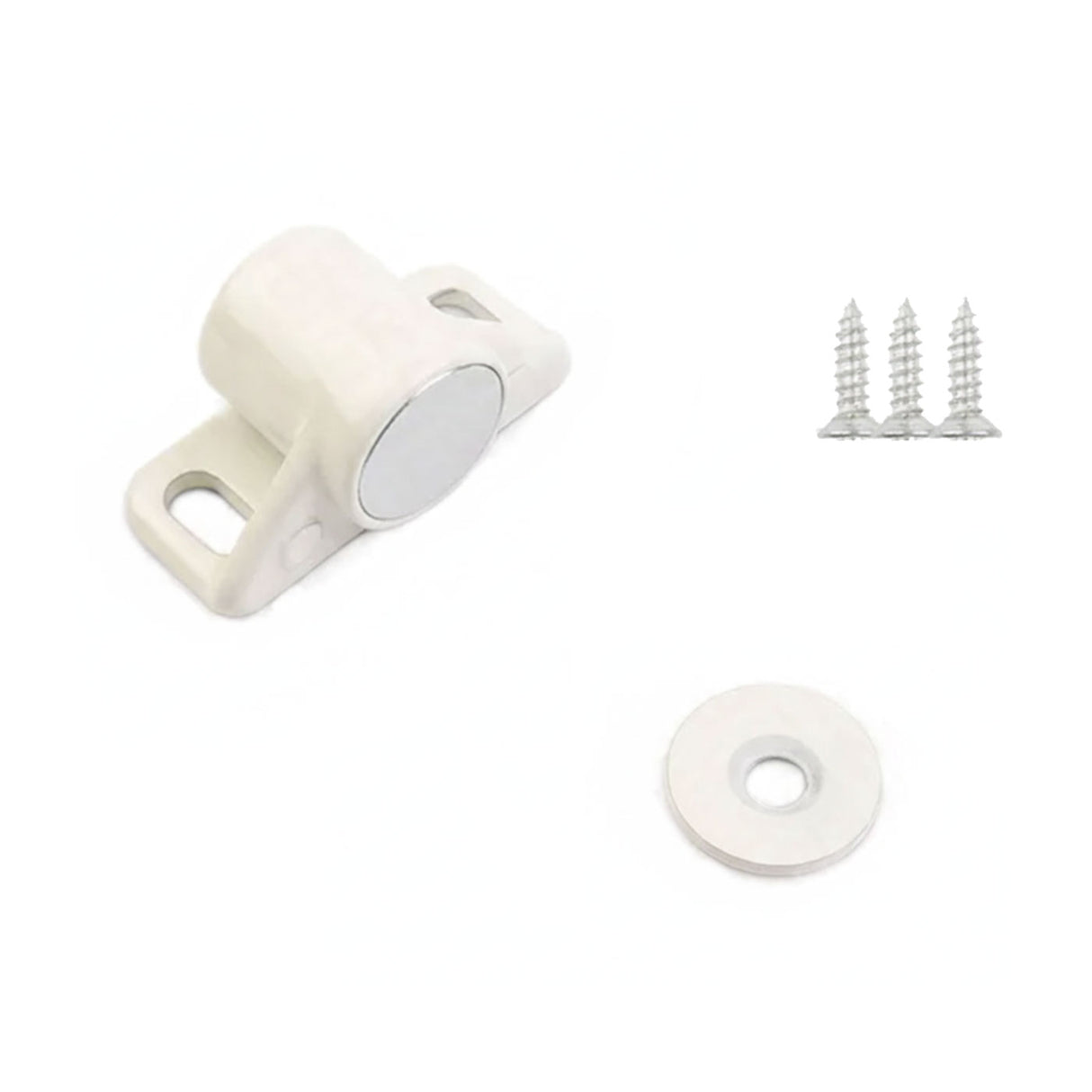 Magnetisk lås for skap & skuffer, hvit Ø18 mm