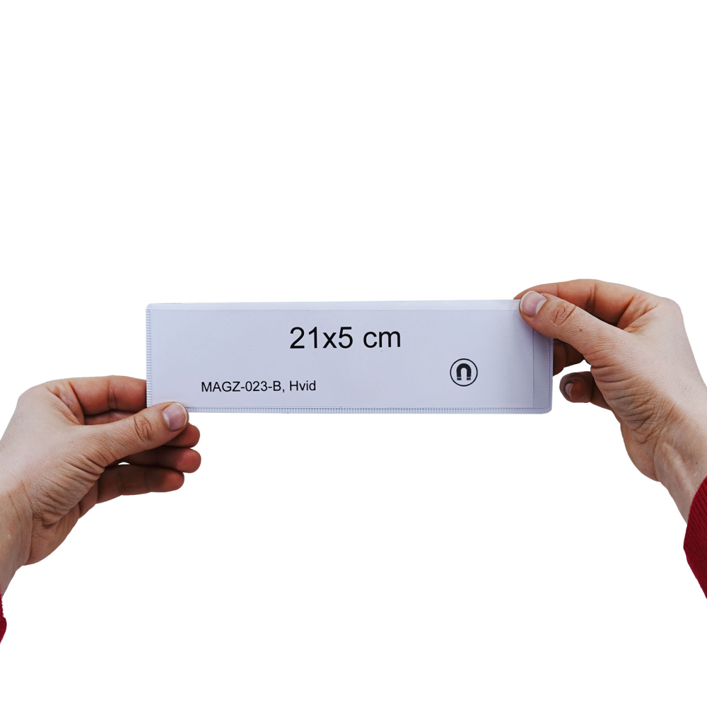 Magnetlomme 21x5 cm., Hvit
