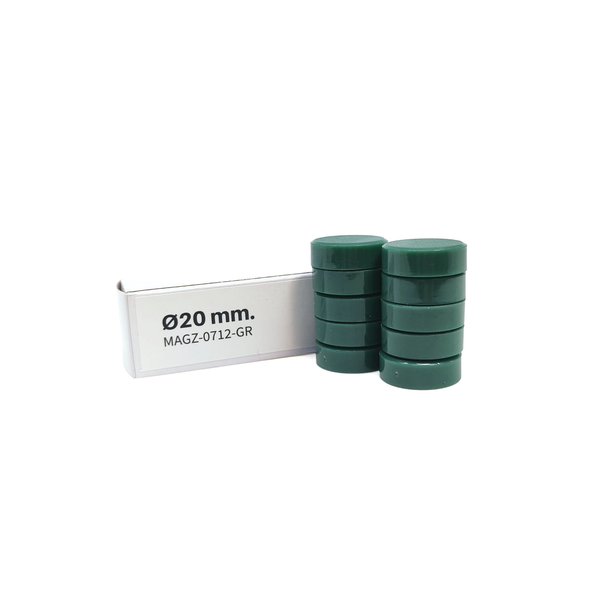 Magnordic Kontormagnet, Grønn Ø20 mm (10-pakk)