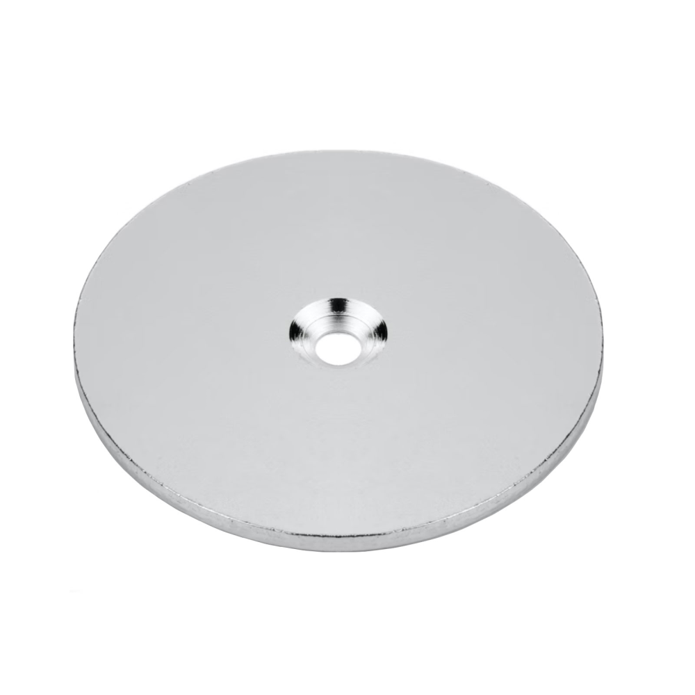 Countersunk metallplate Ø65 mm.