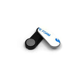 Magnetisk navneskilt m/plast 3,3 cm