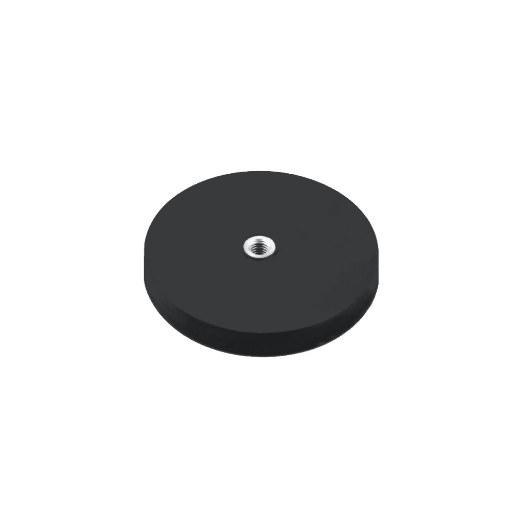 Gummimagnet med innvendig gjenge, Ø66 mm.