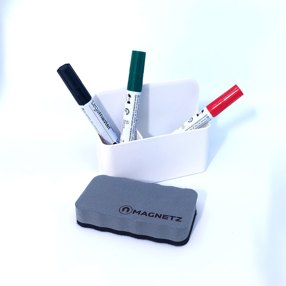 Penneholder-boks, Hvit - magnetisk