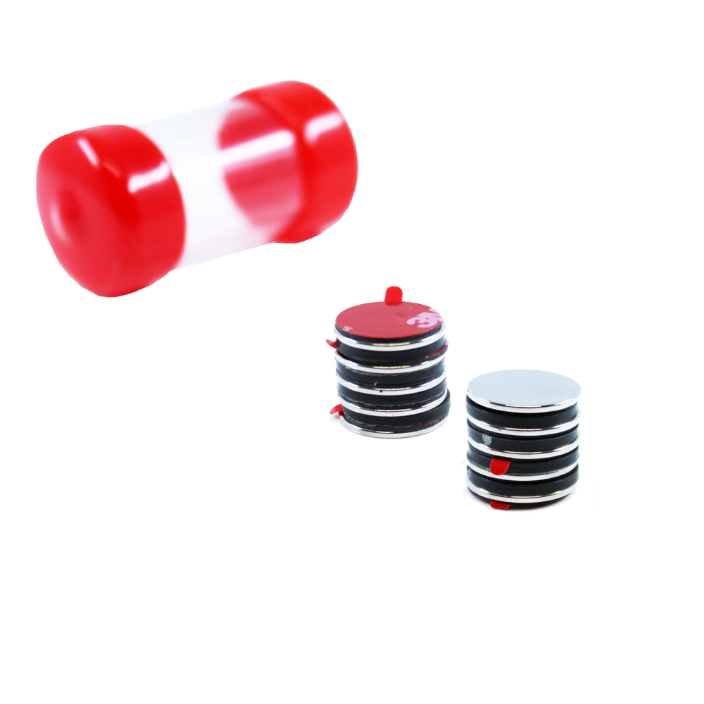 Supermagneter Selvklebende, 8x1 mm., 10-pakk