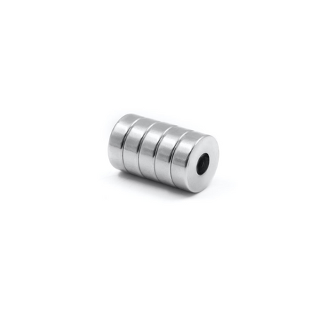 Countersunk supermagnet, 12x4 mm. (neodymium)