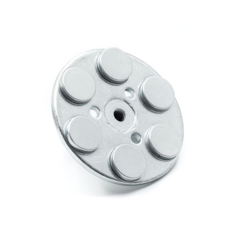 Gummi magnet (Hvit) m. innvendig gjenge, Ø43 mm.