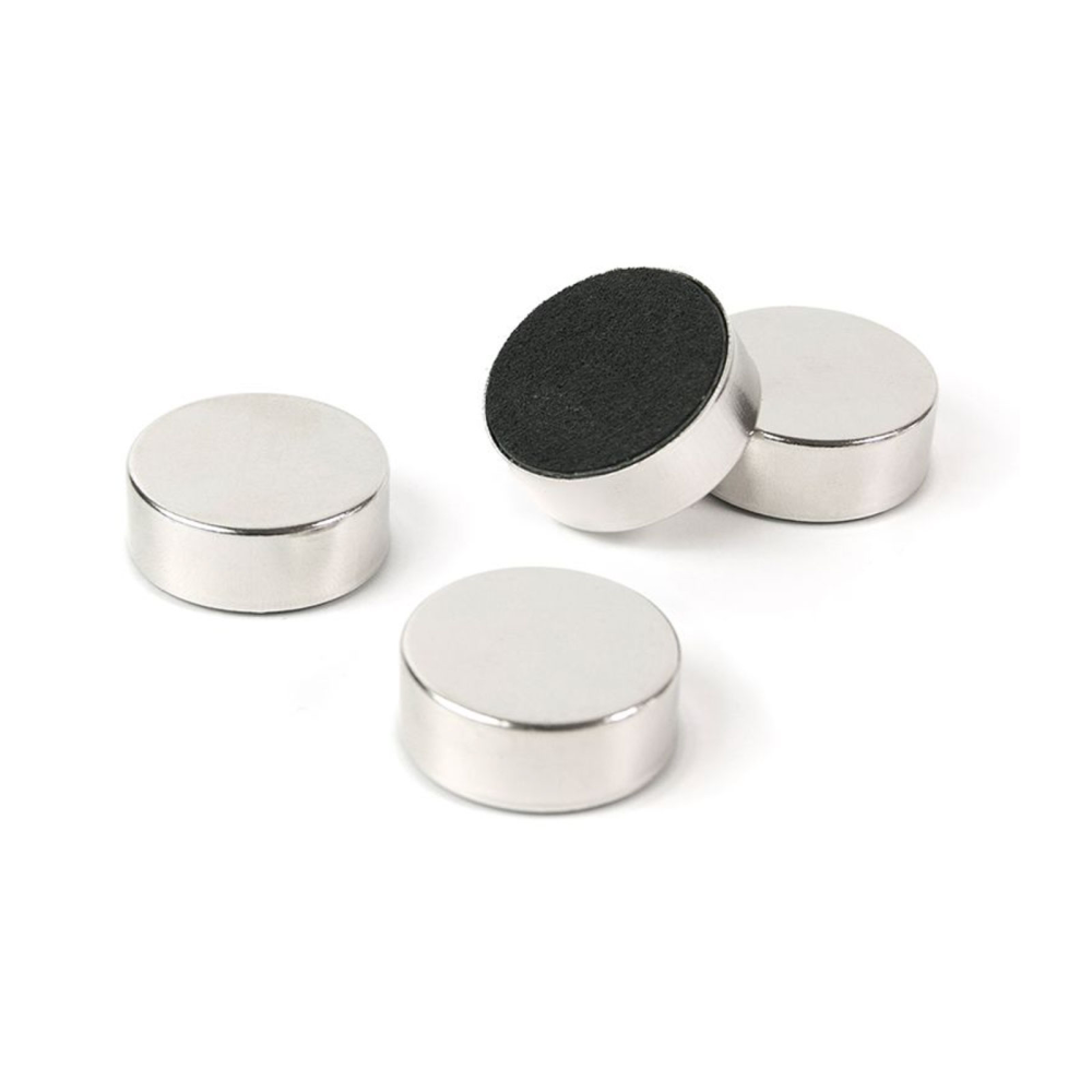 SØLV metallmagneter, 4-pakning