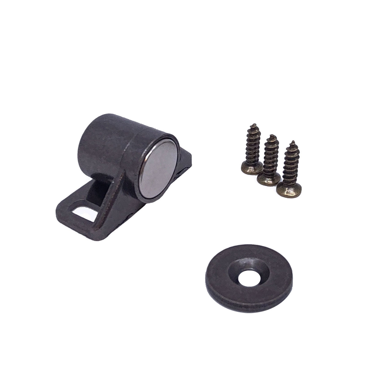 Magnetisk lås for skap & skuffer, svart Ø18 mm.
