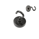 Potmagnet med krok, Svart Ø32 mm