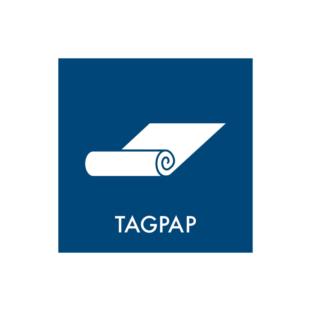 Avfallssortering "takpapp" - magnetskilt 30x30 cm