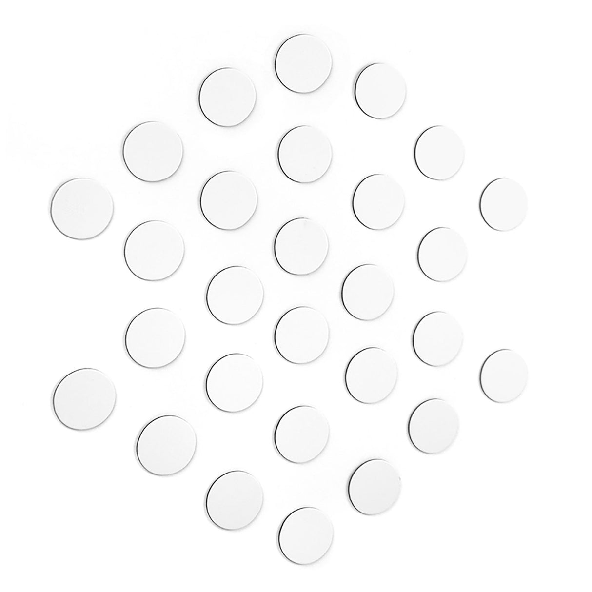 Runde metallplater "FLEX DOT" mini, hvit (28-pakk)