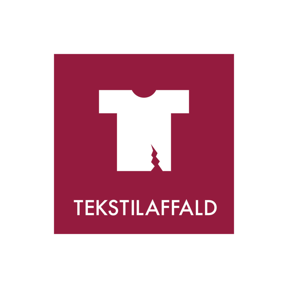 Avfallssortering "tekstil" - magnetskilt 30x30 cm.