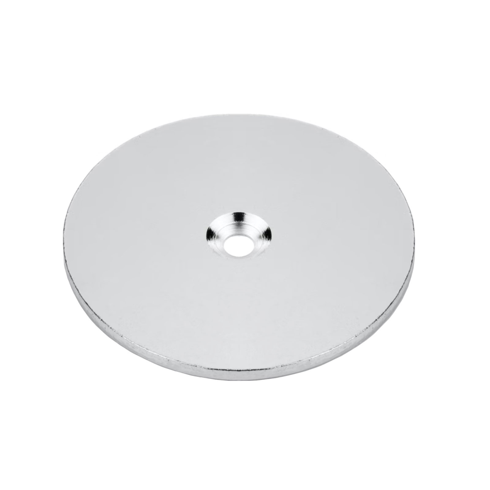Countersunk metallplate Ø62 mm.